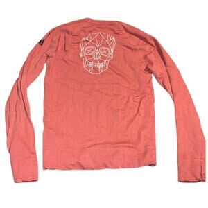 James Perse Supima Cotton Skull Graphic Pullover, Cabo Coral, Size 00, Rare
